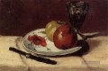 Stillleben Äpfel und ein Glas Paul Cezanne